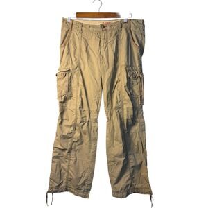 VTG NOBO Cargo Pants Tan Low Rise Y2K Gorpcore Utility Baggy Trousers 14 Women